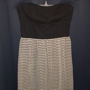 Black & White Strapless Maxi